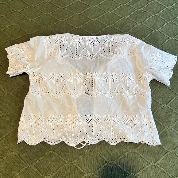 White Eyelet Lace Top and Shorts Set / Beach Coverup - Picture 13 of 15